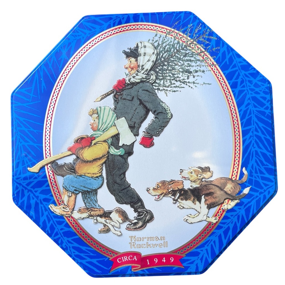 Vtg 1997 Snickers Tin Norman Rockwell Christmas Collectible 1949